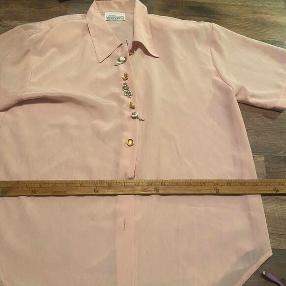 Petite impression y2k pink button up blouse - Picture 5 of 5